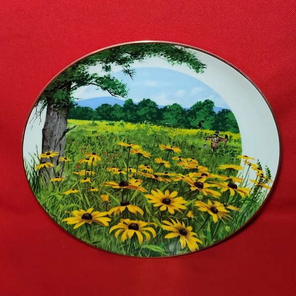 VTG Decorative Plate Royal Windsor Black Eyed Susan Wildflowers of the South Gol - Picture 4 of 12